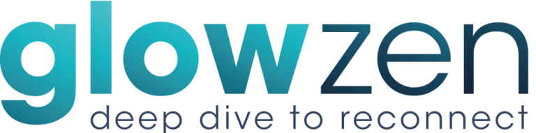 Glowzen logo wioth the motto: deep dive to reconnect